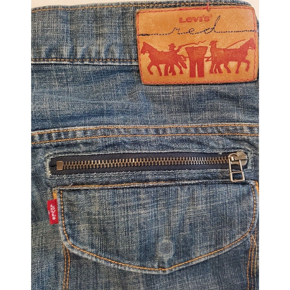 Rare Levi's Red Collection Jeans Distressed Zippered Pockets 34 X 30